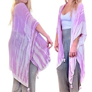 SHIRALEAH CHICAGO Carmen Tie-Dye Kimono‎ in Lilac
